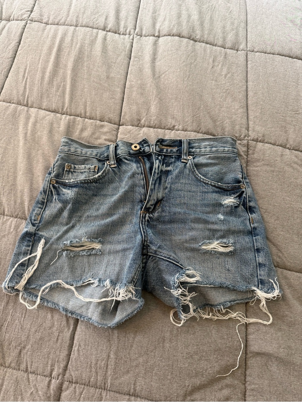 Pistola distressed denim shorts frayed hem